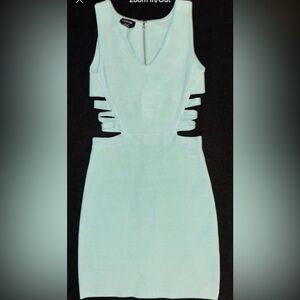 Bebe Backless Dress in Light Blue